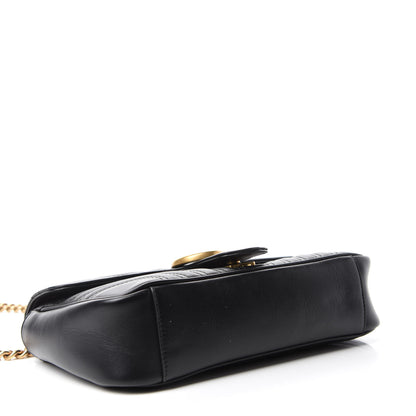 Gucci Calfskin Matelasse Small GG Marmont Shoulder Bag Black 5 of 11