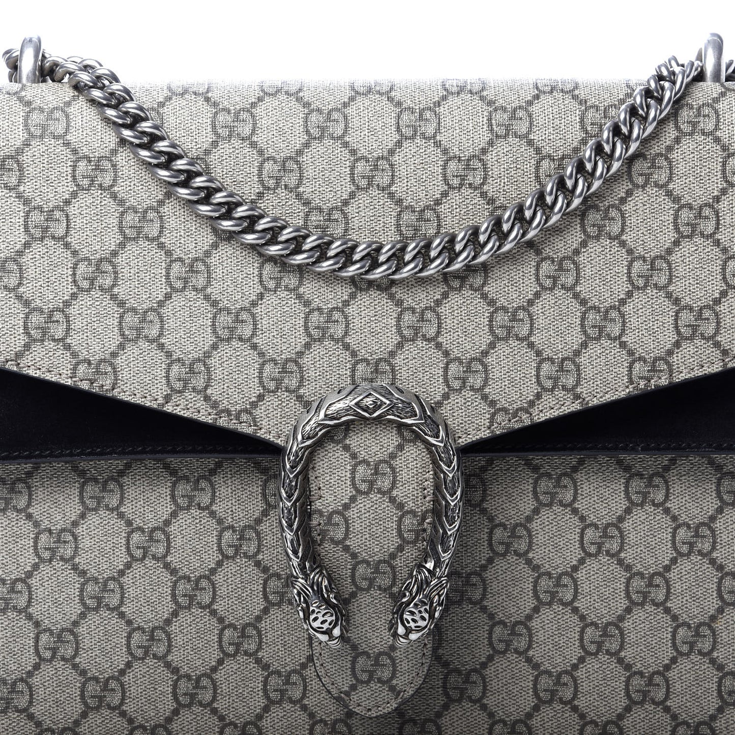 GG Supreme Monogram Medium Dionysus Shoulder Bag Black