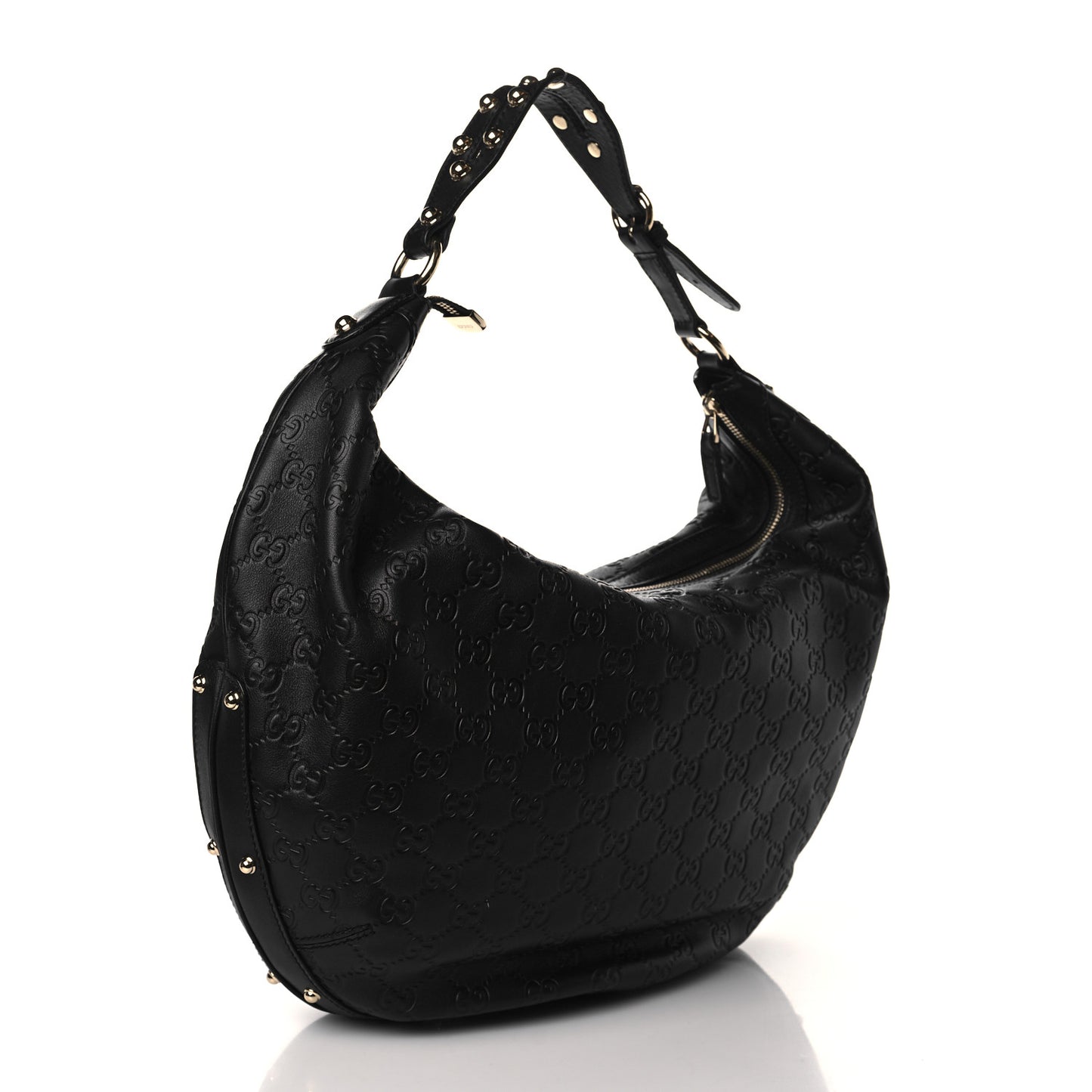Guccissima Large Biba Hobo Black