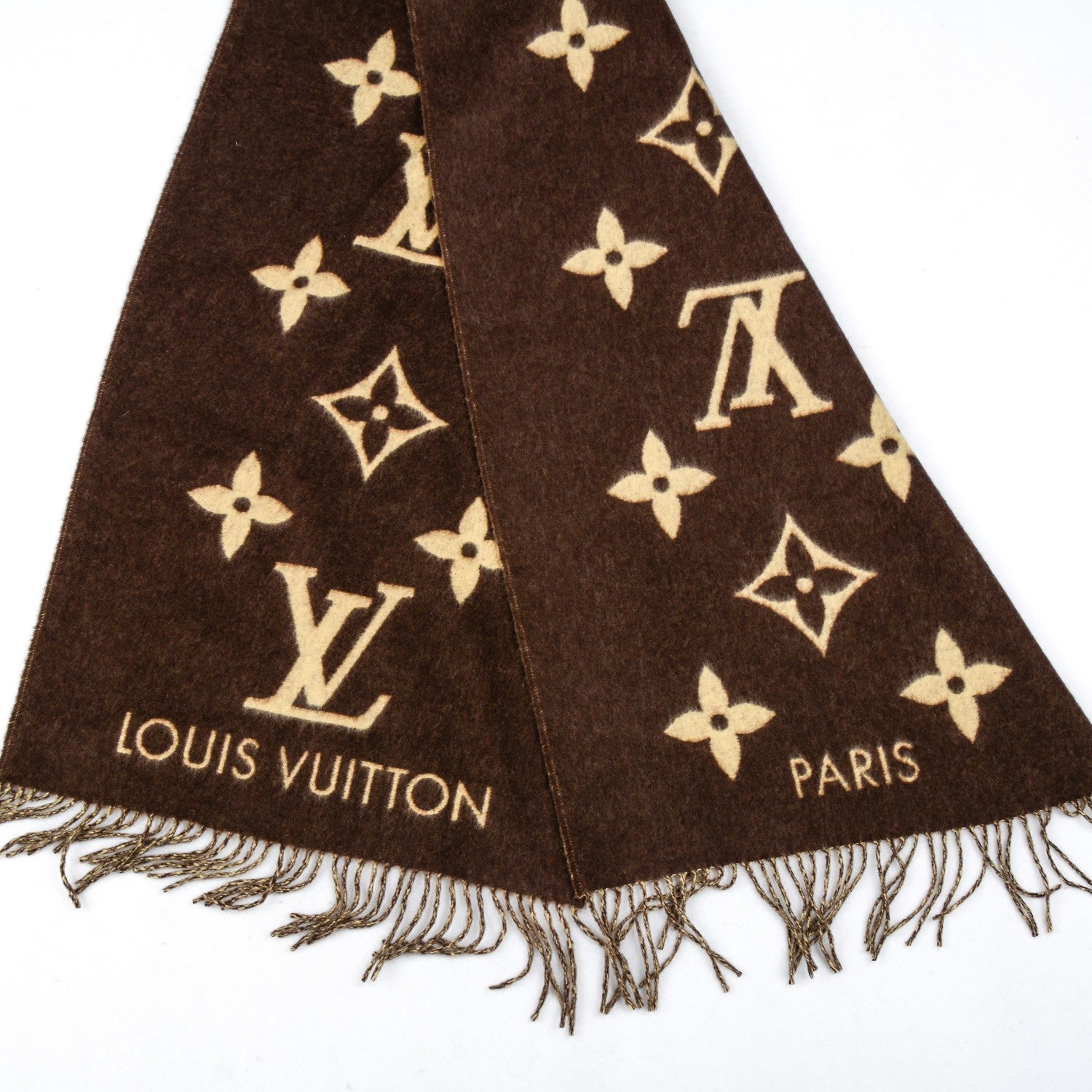 Louis Vuitton Cashmere Monogram Reykjavik Scarf Brown 5 of 5