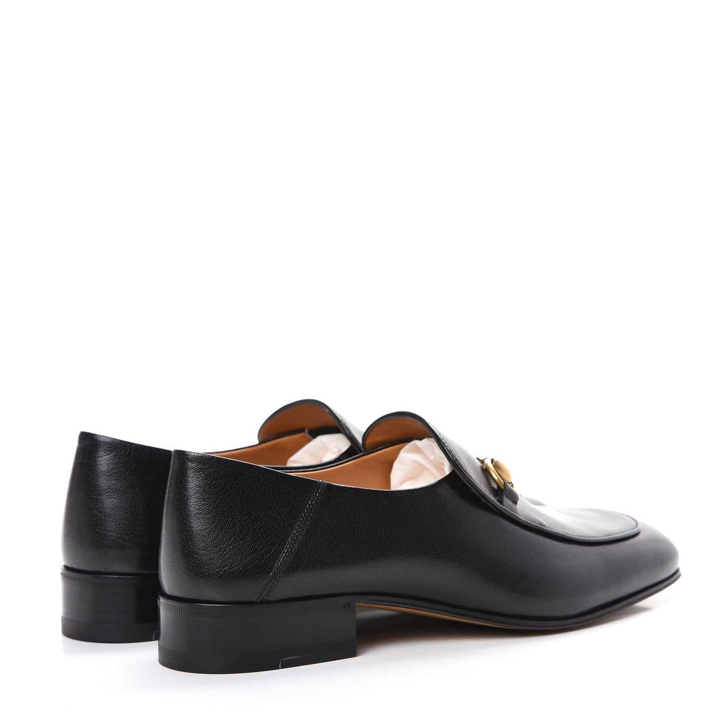 Goatskin Womens Horsebit Mid-Heel Loafers 39 Black