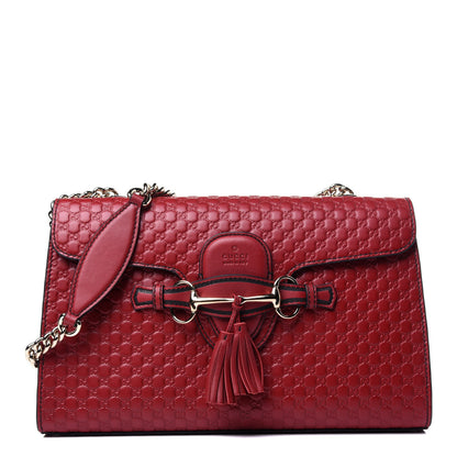 Gucci Microguccissima Medium Emily Chain Shoulder Bag Red 1 of 11