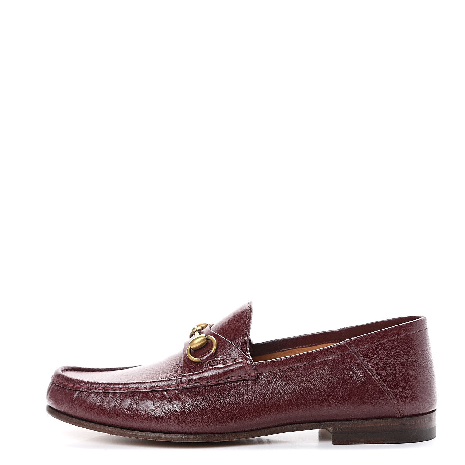 Gucci Goatskin Mens Horsebit Loafers 9 Bright Bordeaux 1 of 13