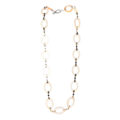 John Hardy Sterling Silver 18K Yellow Gold Buffalo Horn 27mm Dot Link Necklace 3 of 5