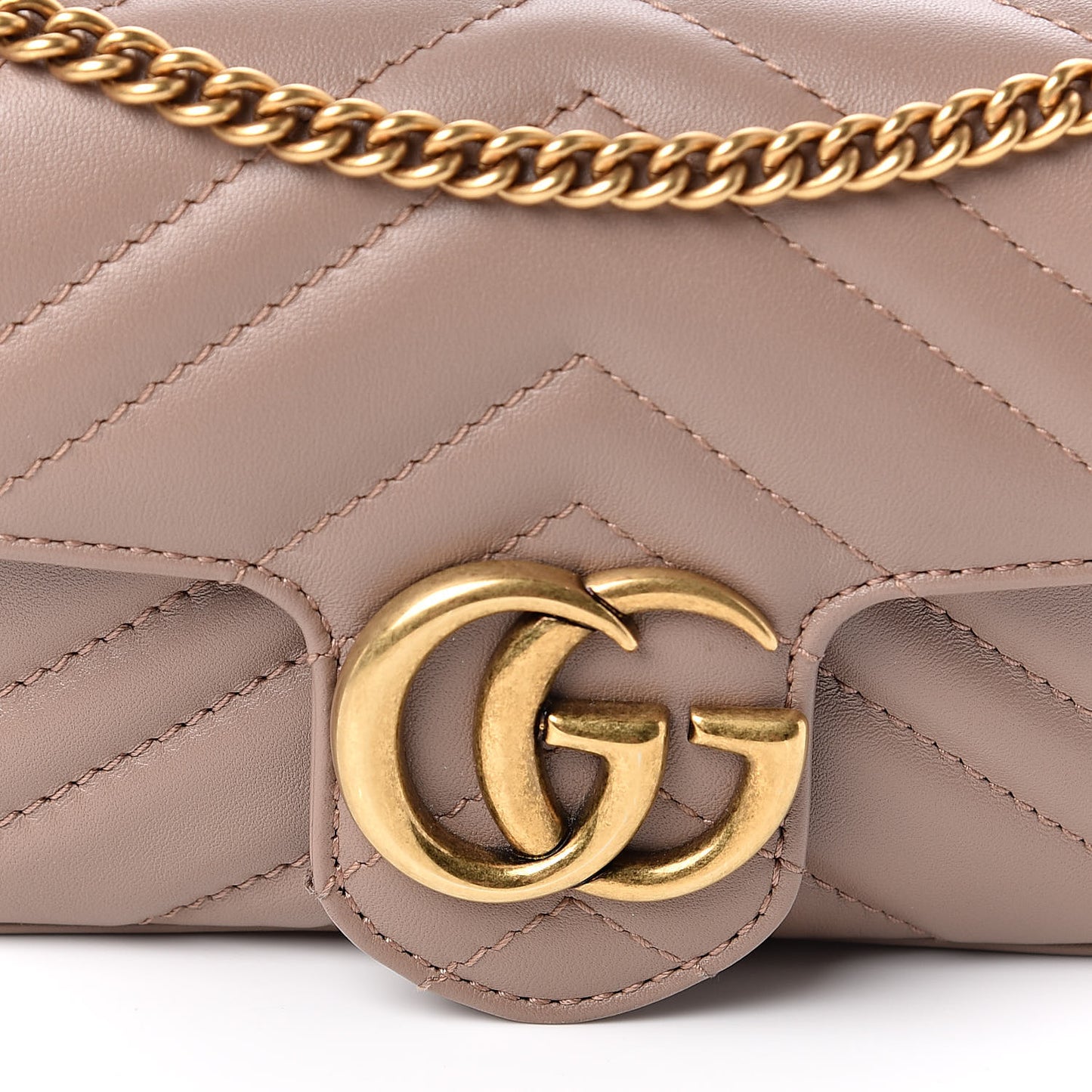 Calfskin Matelasse Super Mini GG Marmont Shoulder Bag Porcelain Rose