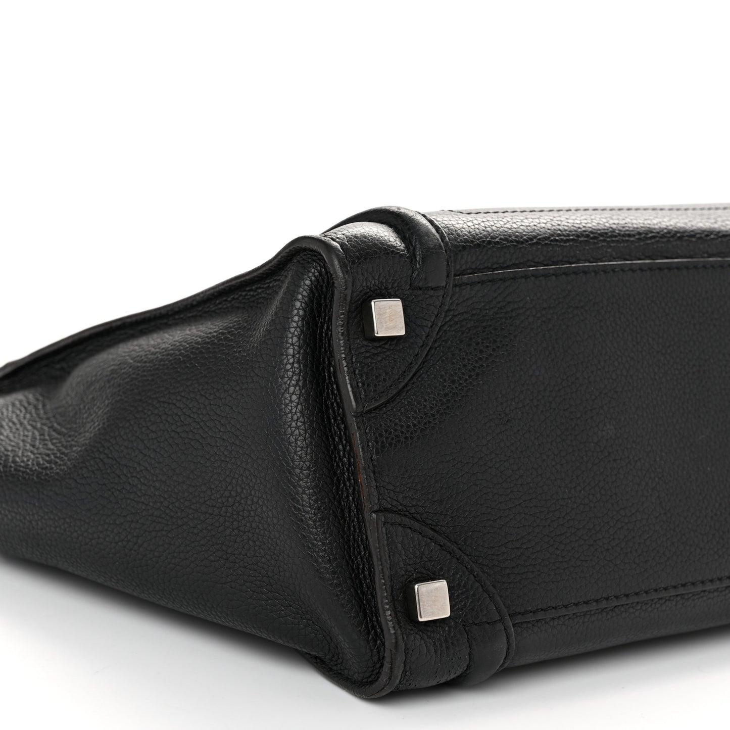 Drummed Calfskin Micro Luggage Black