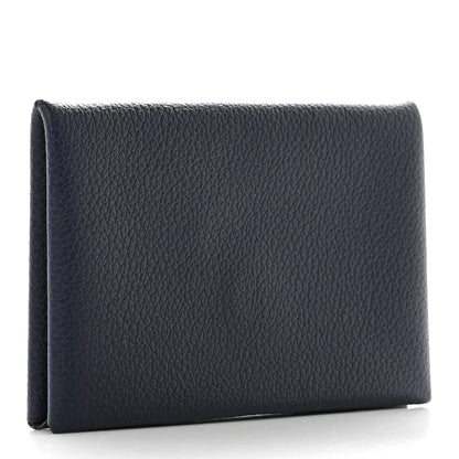 Hermes Evercolor Verso Calvi Card Case Bleu Nuit Caramel 3 of 8