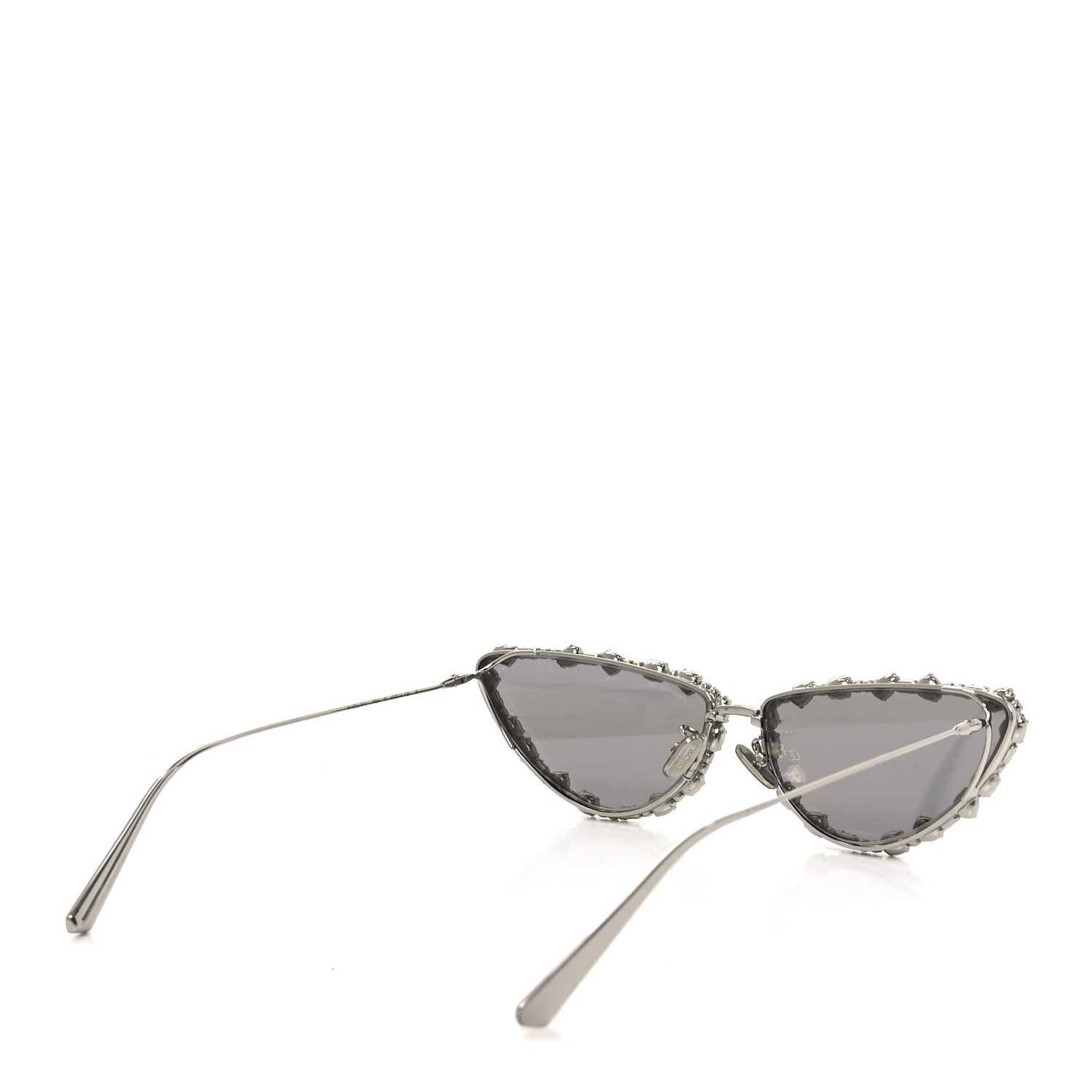 Christian Dior Metal Crystal MissDior B1U Butterfly Mirror Sunglasses Silver 4 of 7