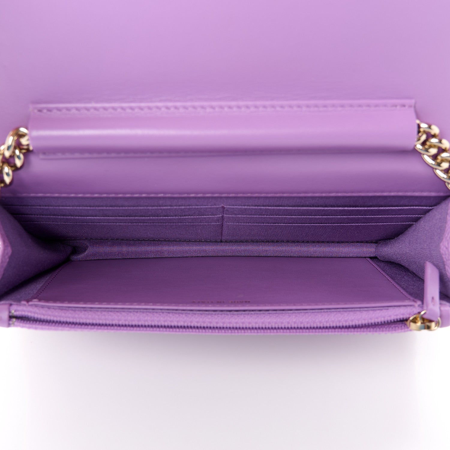Chanel Caviar Quilted Boy Wallet On Chain WOC Purple 5 of 12
