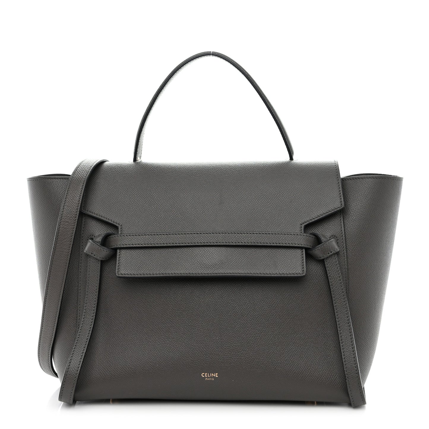Grained Calfskin Mini Belt Bag Grey