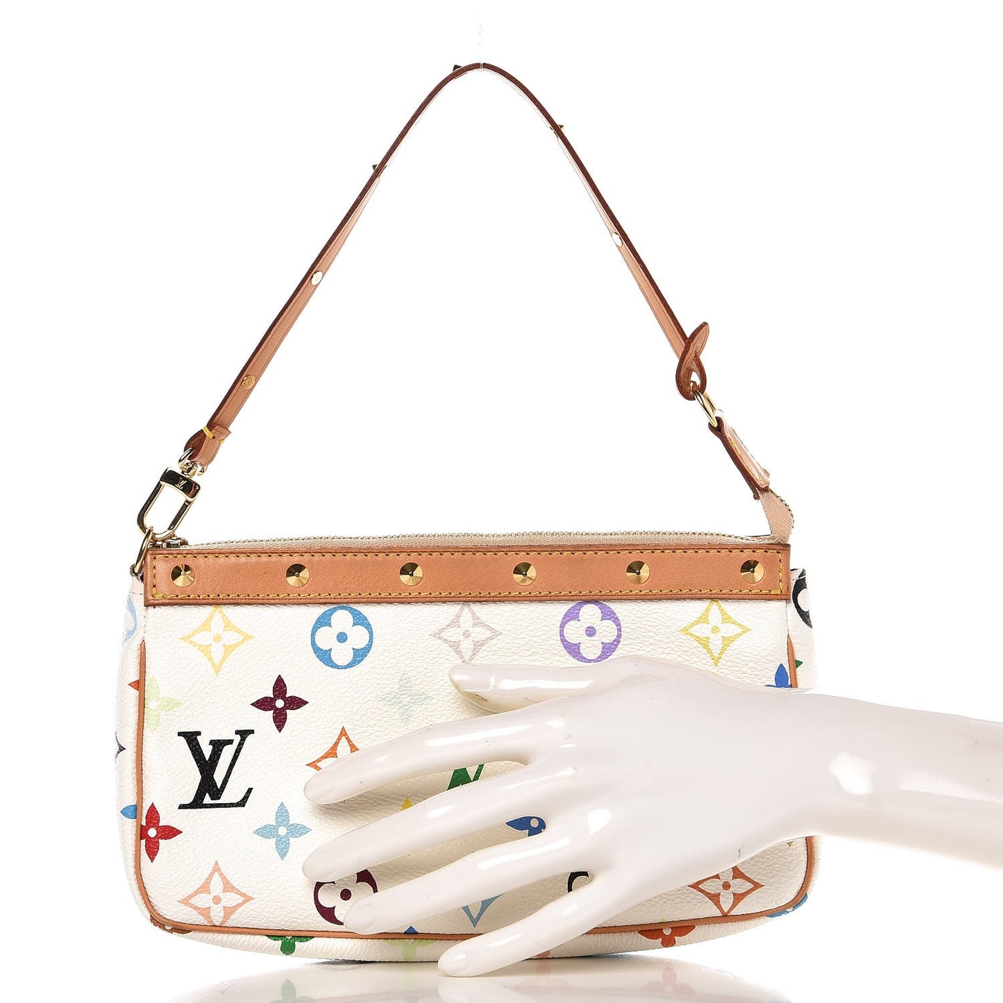 Monogram Multicolor Pochette Accessories White
