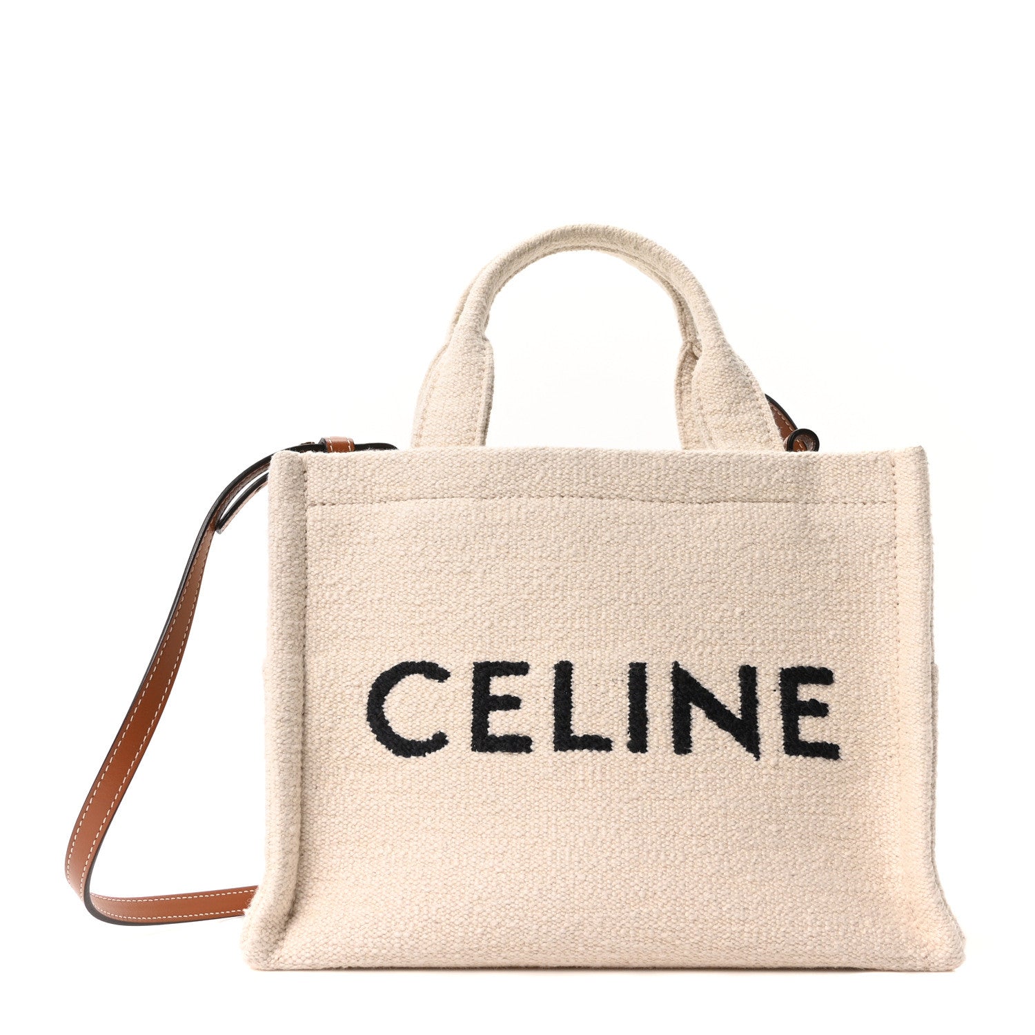 Celine Canvas Small Cabas Thais Ecru Black 1 of 9