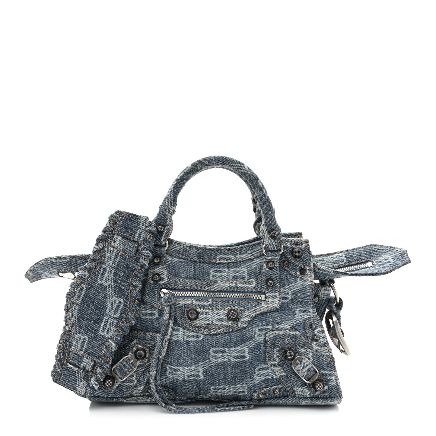 Denim BB Monogram Neo Cagole Handbag XS Blue