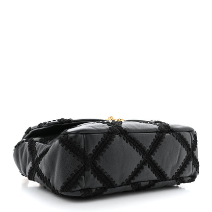 Chanel Calfskin Crochet Large Chanel 19 Flap Black 4 of 10
