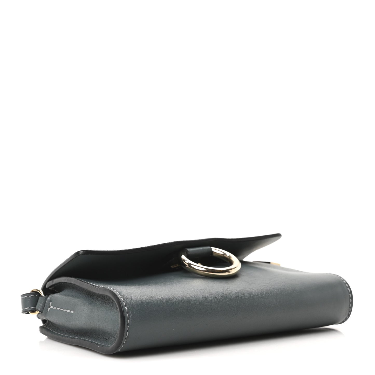 Suede Calfskin Mini Faye Shoulder Bag Cloudy Blue