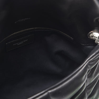 Saint Laurent Lambskin Quilted Small Loulou Puffer Monogram Chain Satchel Black 4 of 10