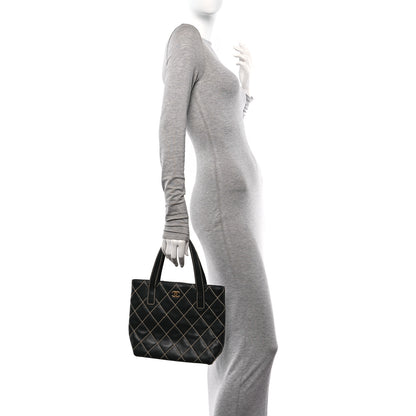 Chanel Calfskin Wild Stitch Tote Black 2 of 10