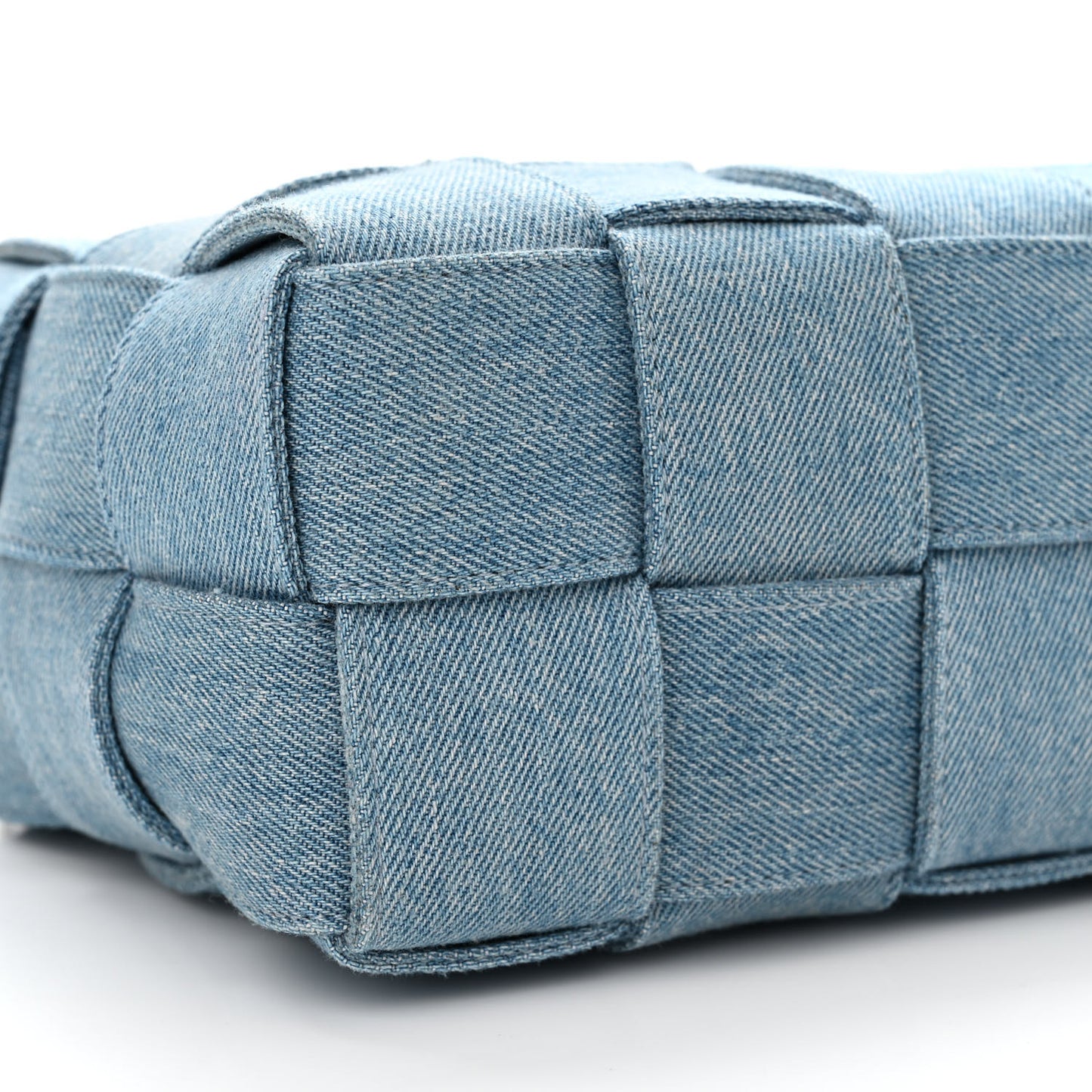 Denim Maxi Intrecciato Brick Cassette Bag Indigo