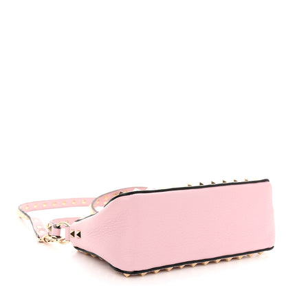 Valentino Garavani Pebbled Calfskin Small Rockstud Flip Lock Shoulder Bag Water Rose 4 of 9