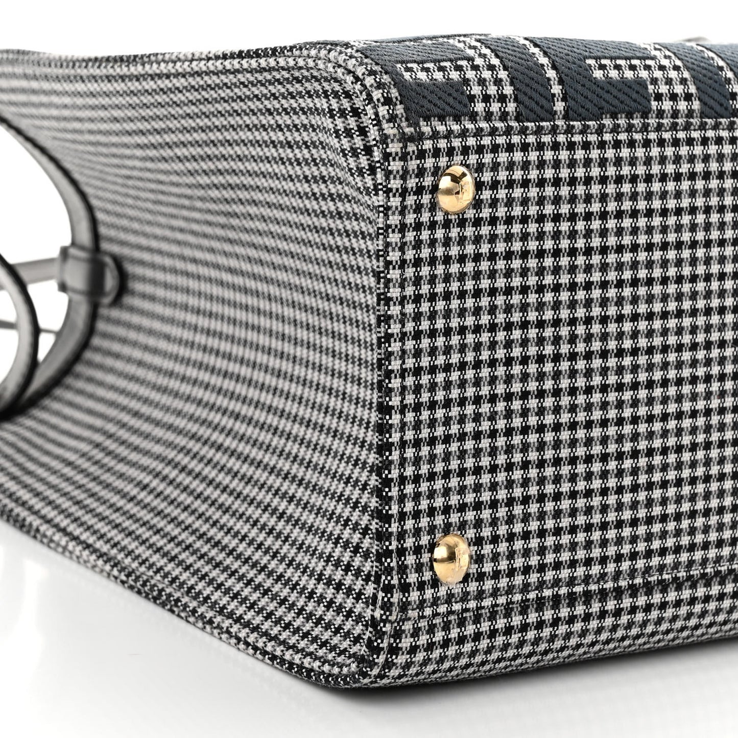 Wool Vitello King Houndstooth FF Embroidered Medium Peekaboo X-Tote Grigio Anthracite