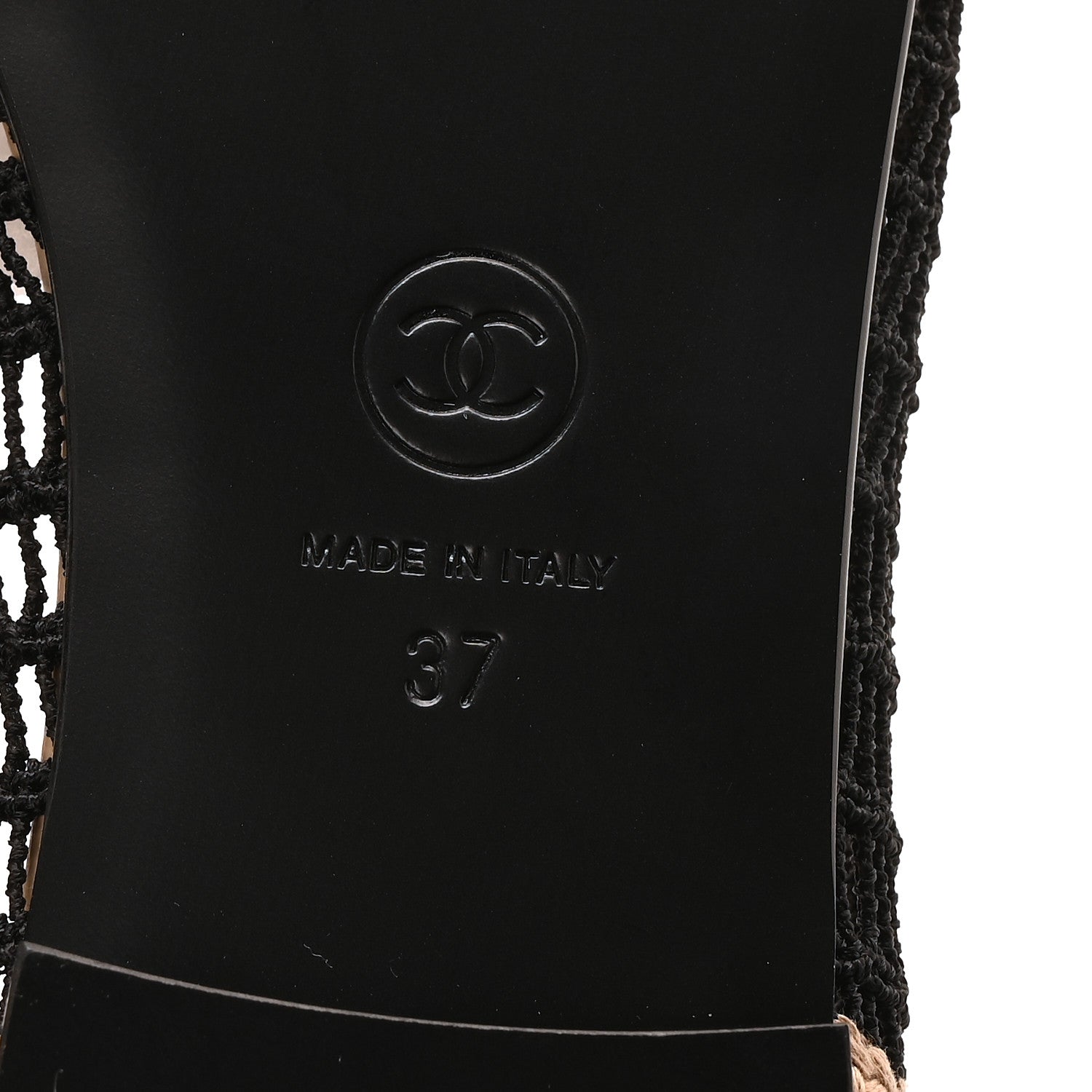 Chanel Raffia Cap Toe Ballerina Flats 37 Black Beige 7 of 9