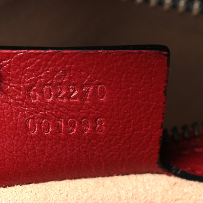 Gucci Vintage Effect Calfskin Matelasse Diagonal Small Torchon GG Marmont Bamboo Top Handle Shoulder Bag Black Romantic Cherry 7 of 9