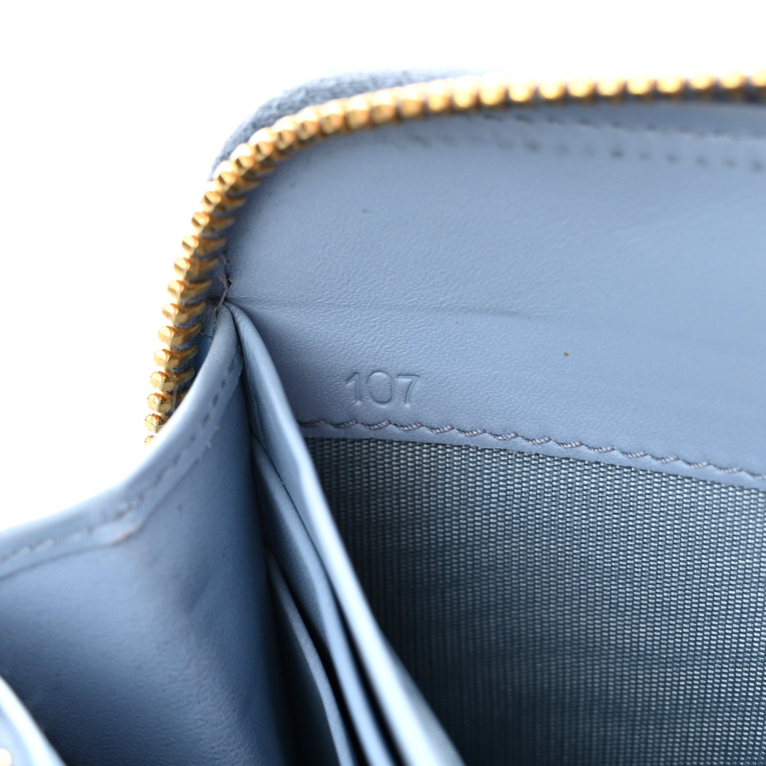 Prada Saffiano Vernice Fiocco Bow Zip Around Wallet Fiordaliso 8 of 18