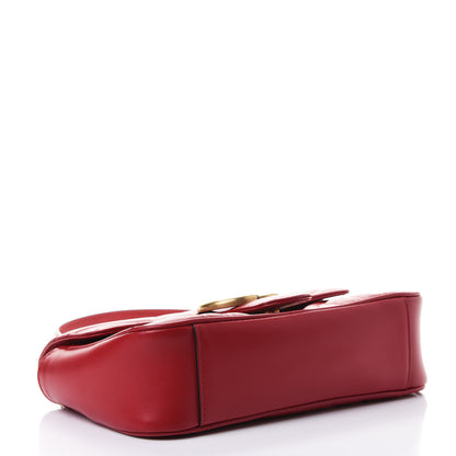 Gucci Calfskin Matelasse Mini GG Marmont Shoulder Bag Hibiscus Red 3 of 4