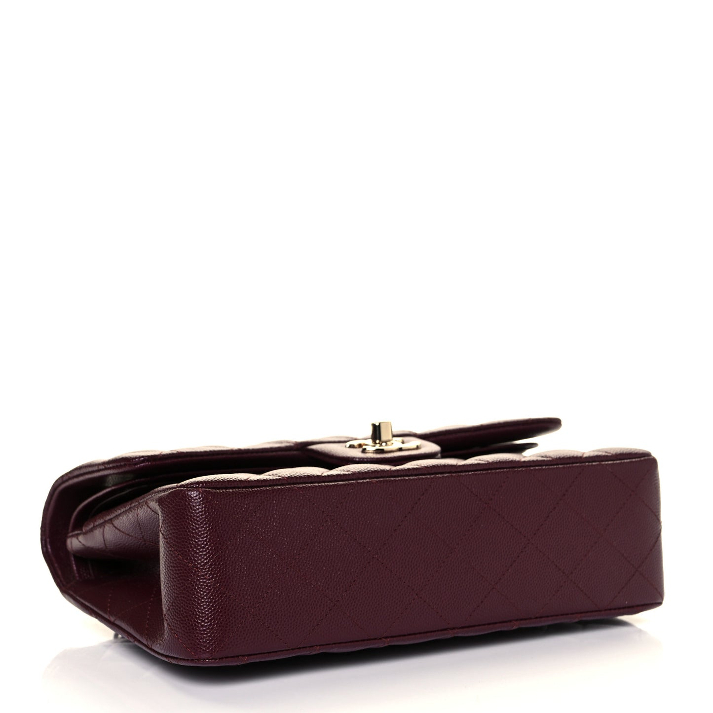 Caviar Quilted Small Double Flap Burgundy