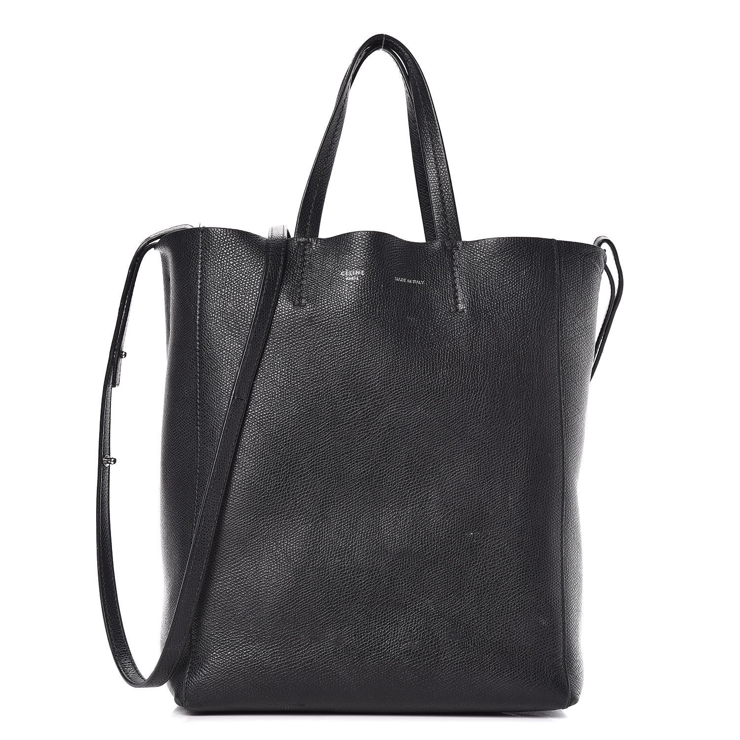 Celine Grained Calfskin Small Vertical Cabas Black 1 of 20