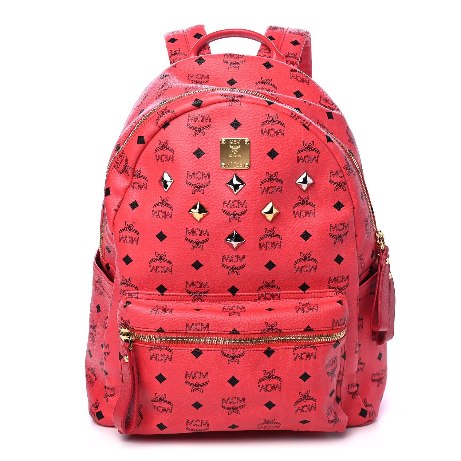 MCM Visetos Medium Sprinkle Stud Stark Backpack Corail 1 of 4