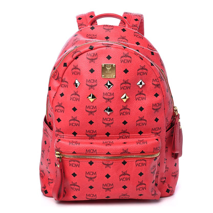 MCM Visetos Medium Sprinkle Stud Stark Backpack Corail 1 of 4