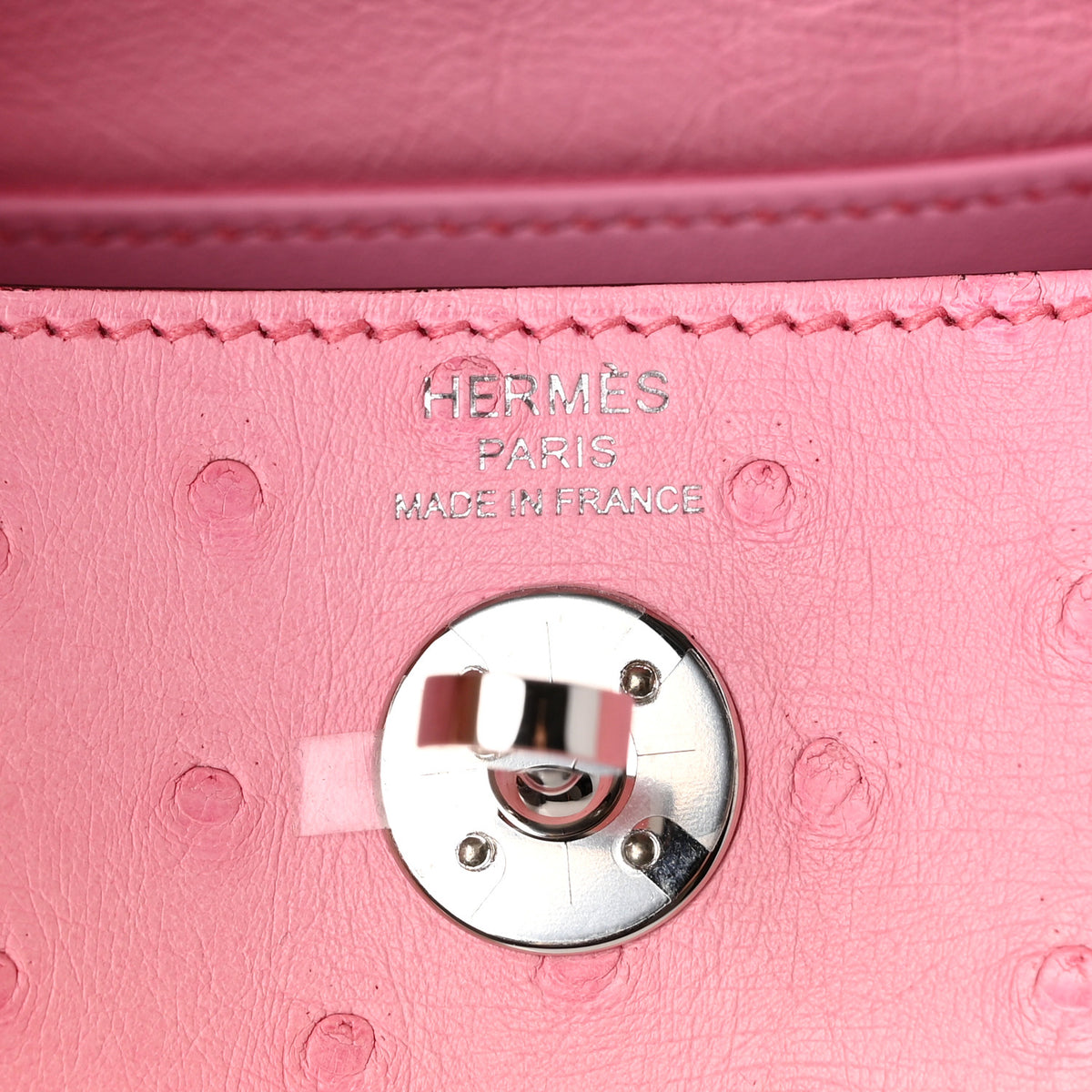 Hermes Ostrich Mini Lindy 20 Rose Bubblegum 6 of 11