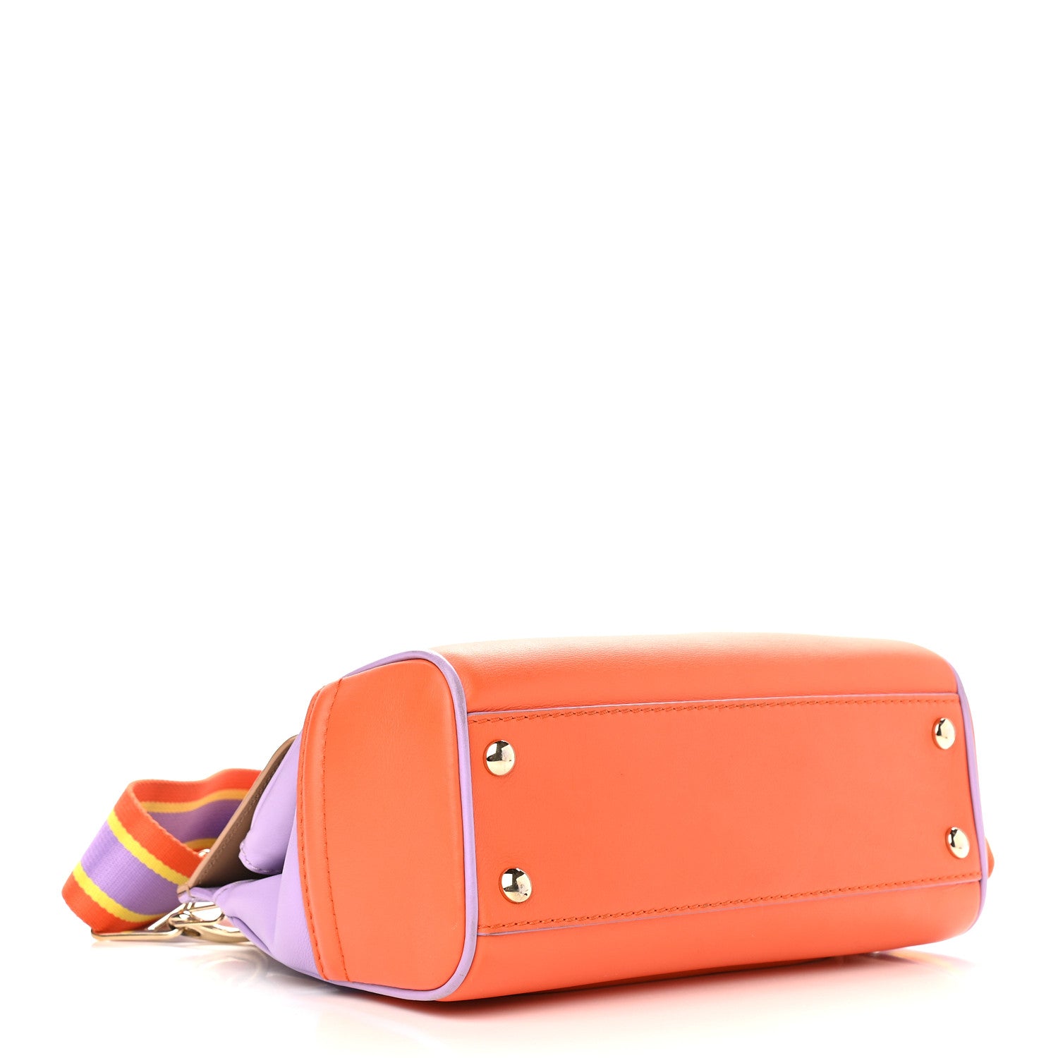 Versace Calfskin Medium Palazzo Empire Bag Purple Orange Tan 4 of 12