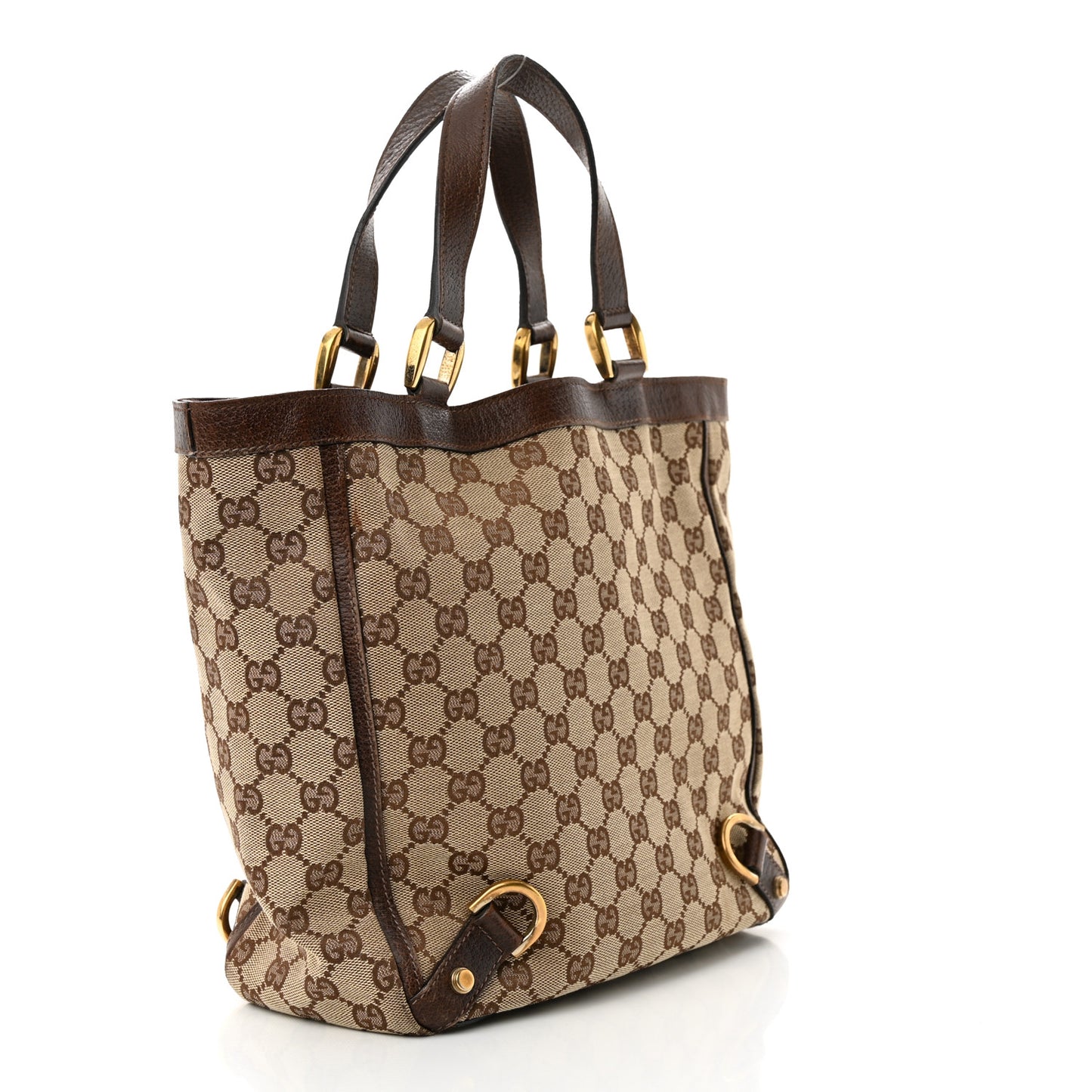 Monogram Small Gold D Ring Tote Brown