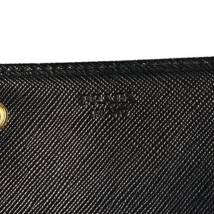 Prada Saffiano Triangle Continental Flap Wallet Black 6 of 8