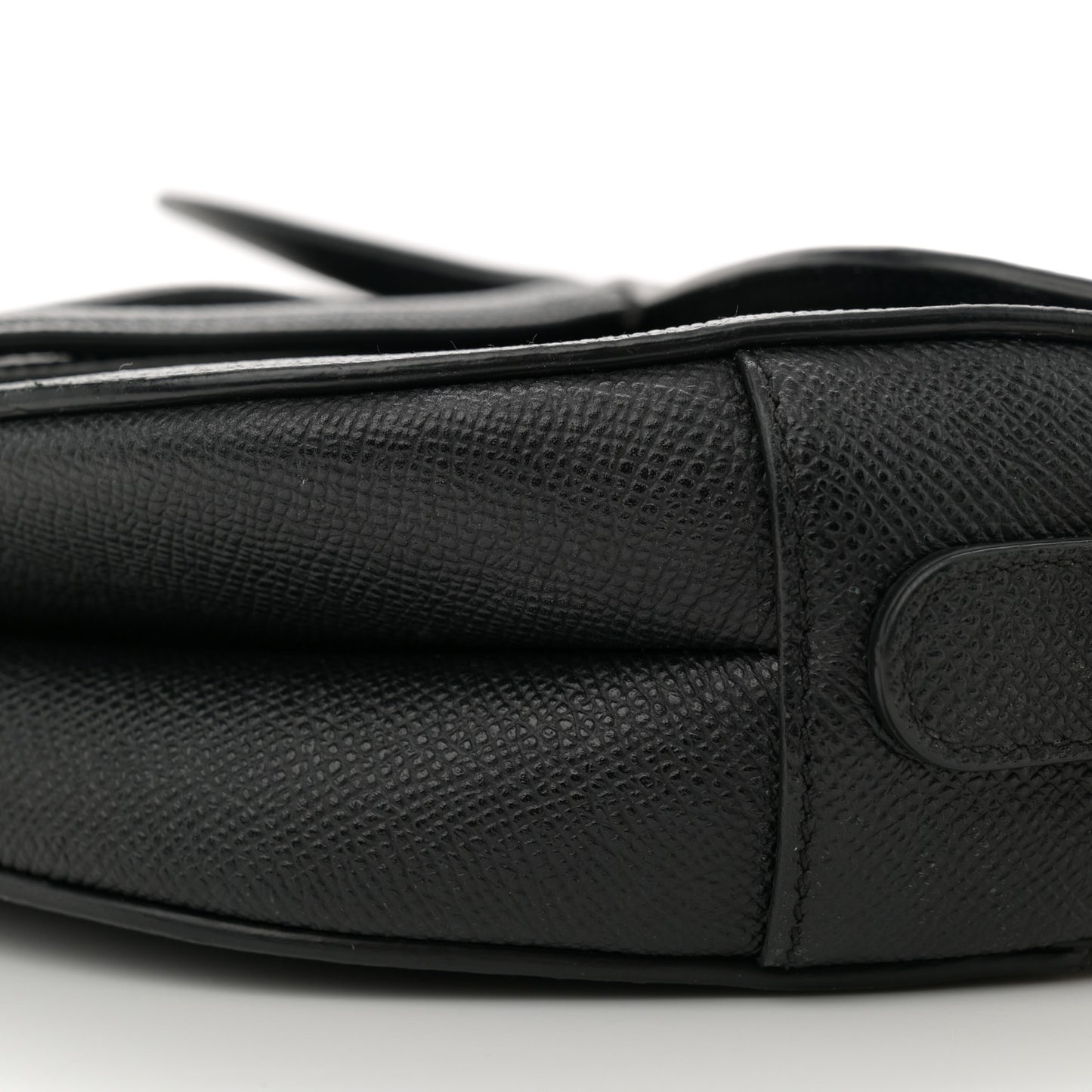 Grained Calfskin Saddle Bag Black