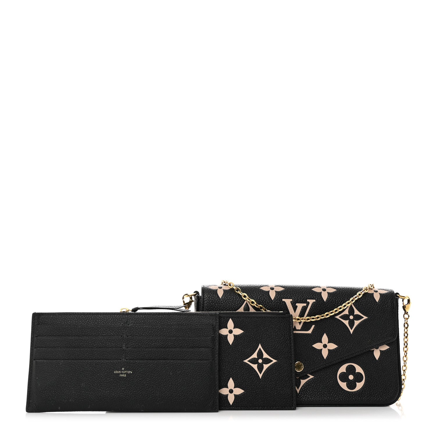 Louis Vuitton Empreinte Monogram Giant Felicie Pochette Black Beige 1 of 15