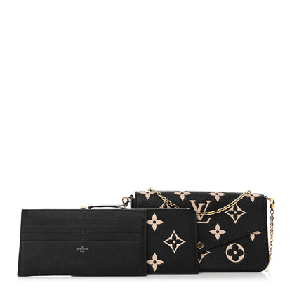 Louis Vuitton Empreinte Monogram Giant Felicie Pochette Black Beige 1 of 15