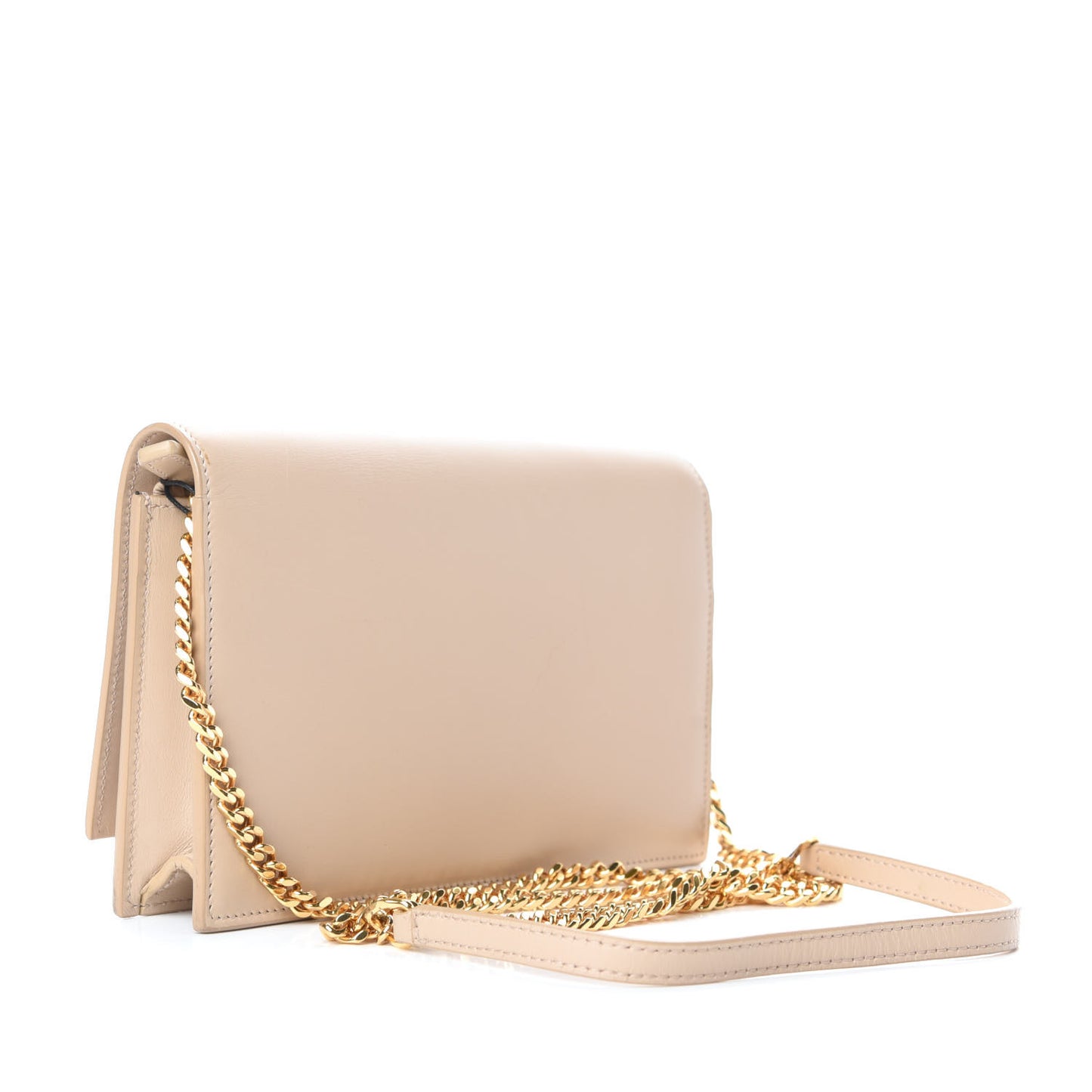 Smooth Calfskin Classic Monogram Kate Tassel Chain Wallet Nude Powder