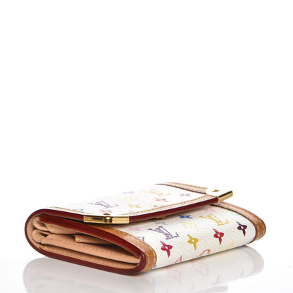 Louis Vuitton Monogram Multicolor Porte-Monnaie Plat Coin Purse White 4 of 9