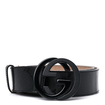 Gucci Imprime Monogram Interlocking G Belt 90 36 Black 1 of 8