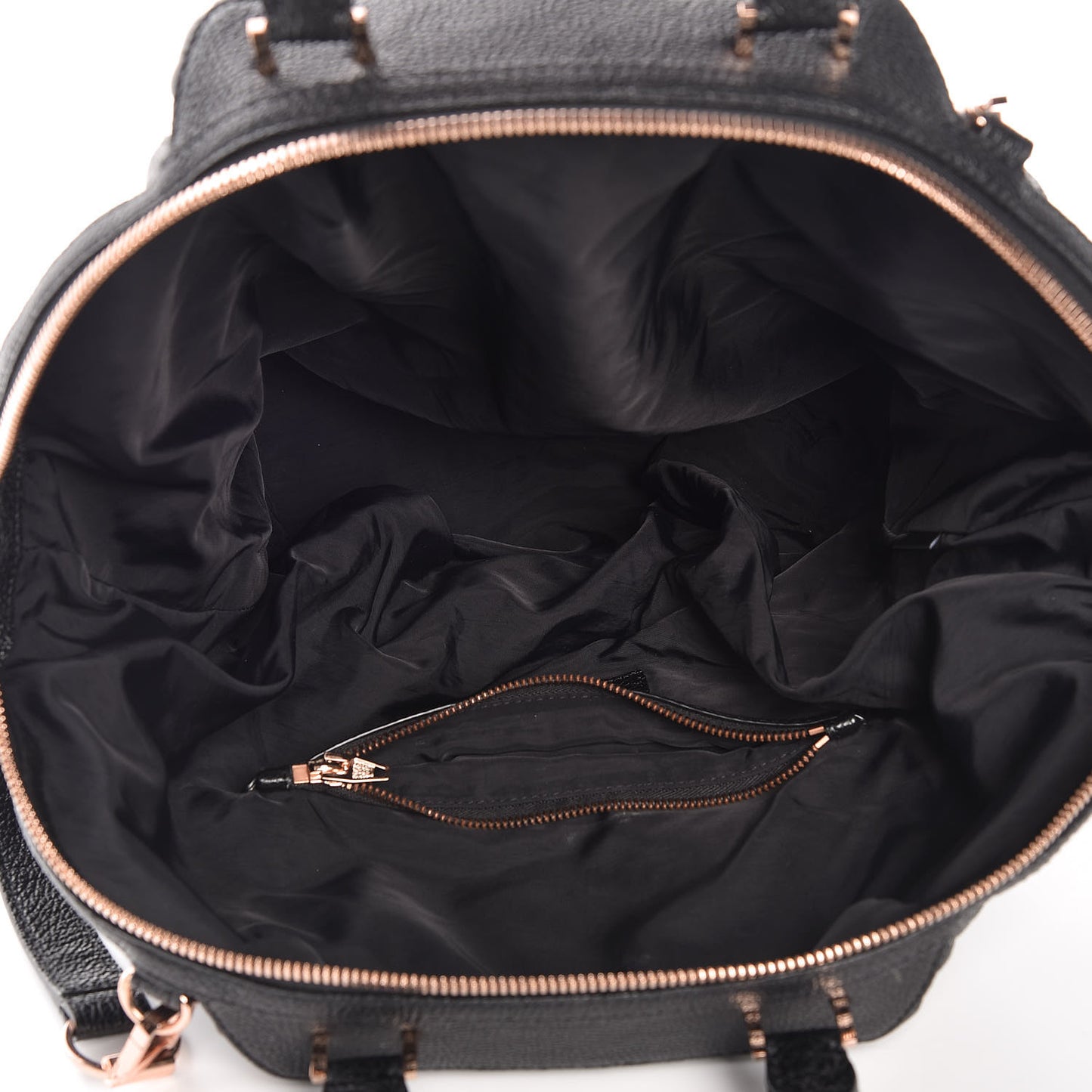 Pebbled Calfskin Large Emile Black Rose Gold Hardware