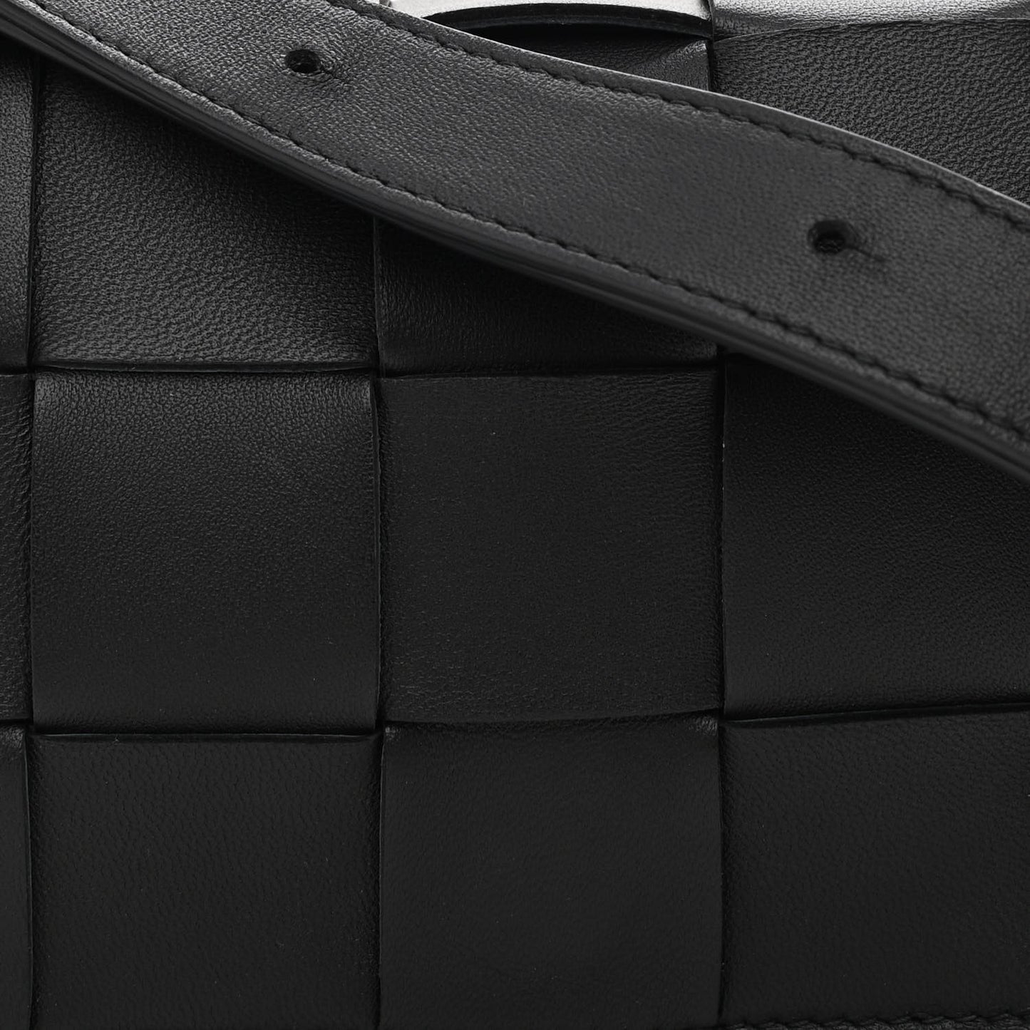 Lambskin Maxi Intrecciato Cassette Crossbody Bag Black