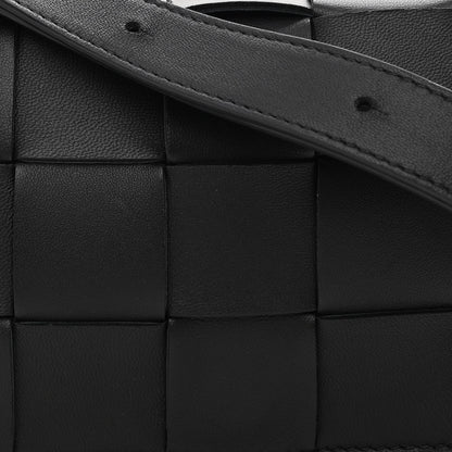 Bottega Veneta Lambskin Maxi Intrecciato Cassette Crossbody Bag Black 8 of 10