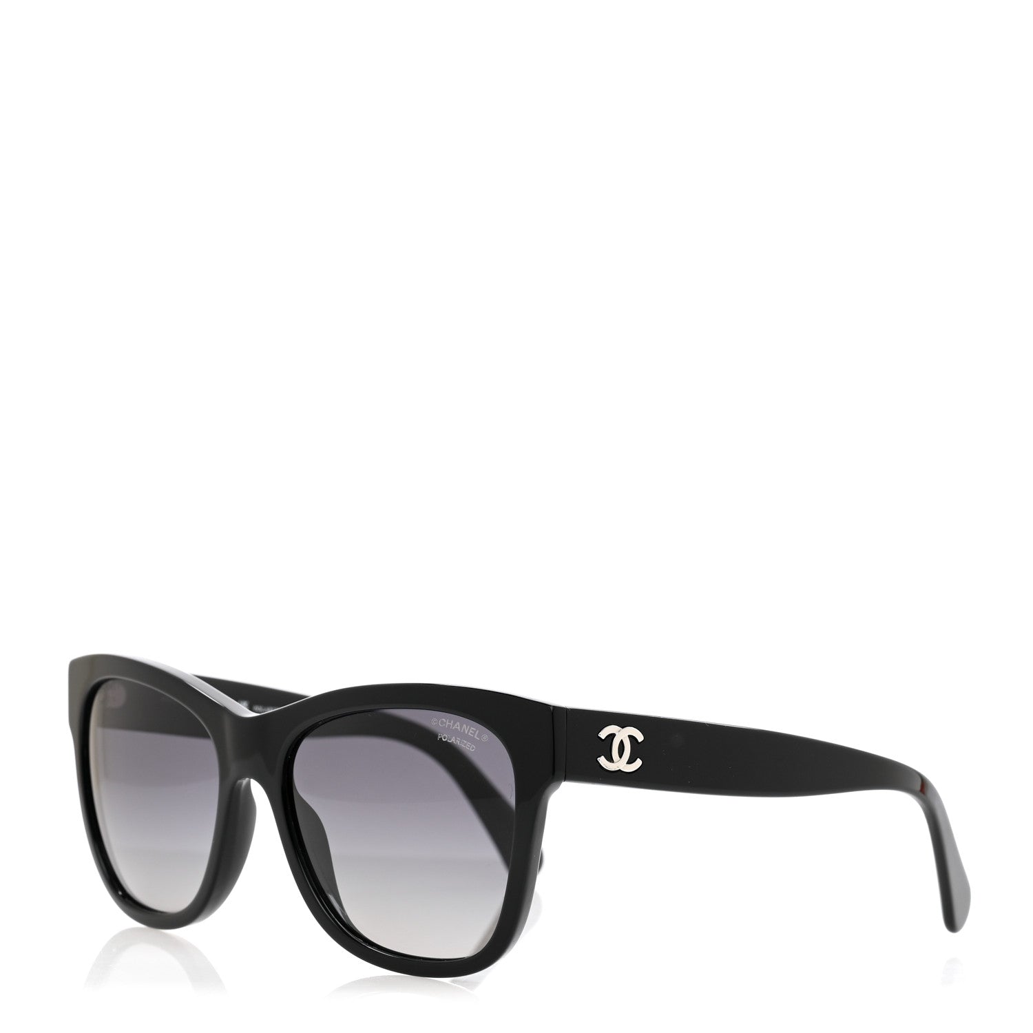 Chanel Acetate Polarized Square CC Sunglasses 5380 Black 1 of 8