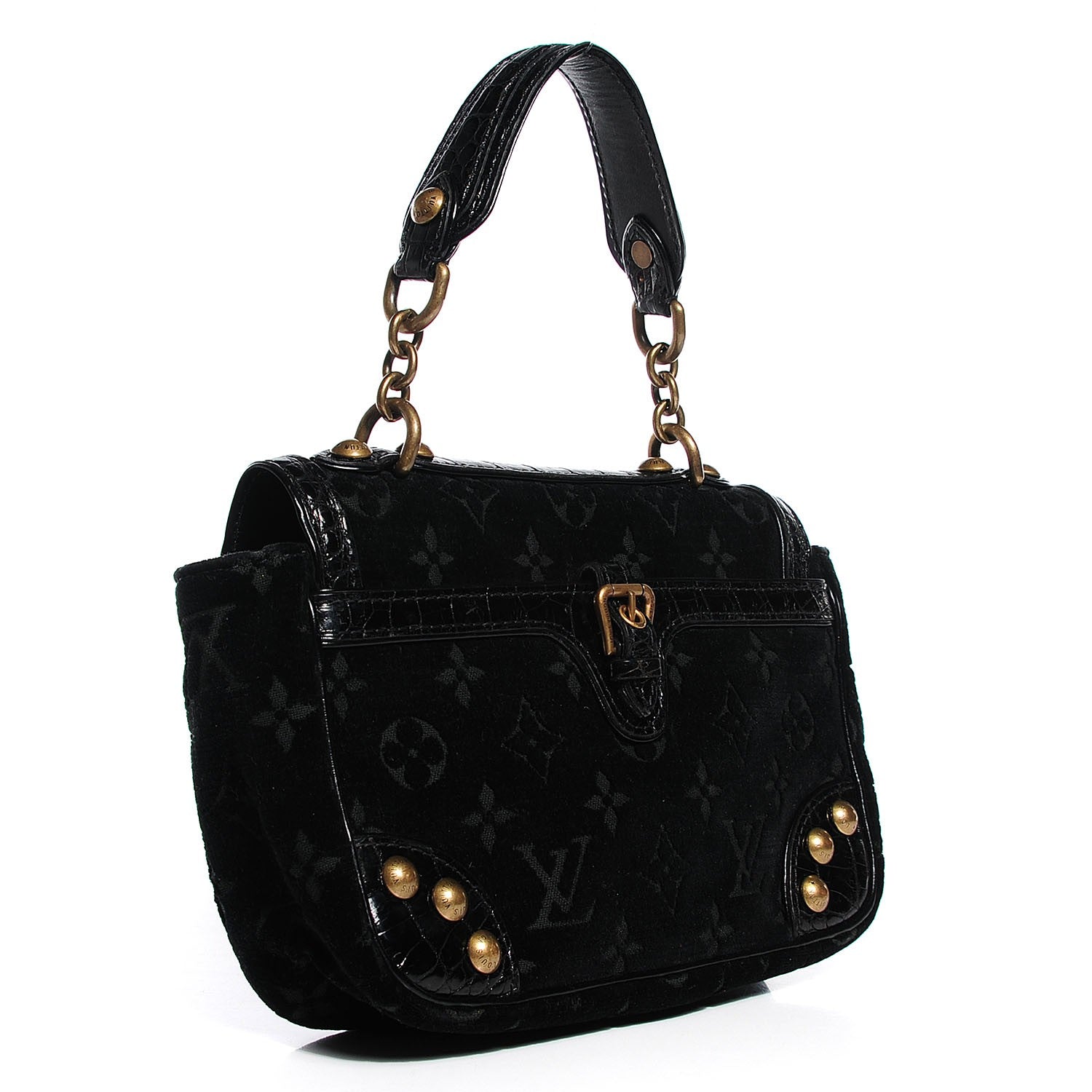 Louis Vuitton Monogram Velours Alligator Irvine Black 3 of 7