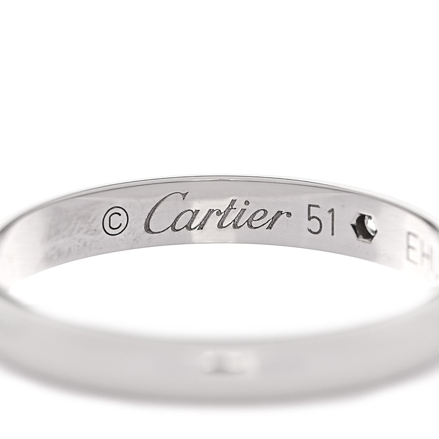 Cartier Platinum Diamond 2.6mm 1895 Wedding Band Ring 51 5.75 4 of 6