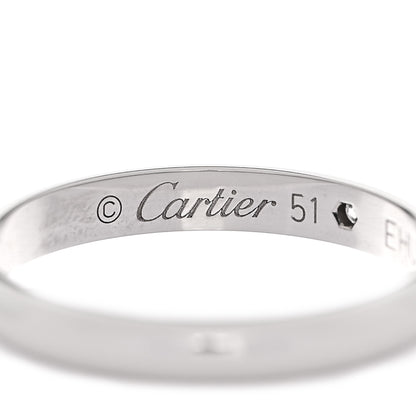 Cartier Platinum Diamond 2.6mm 1895 Wedding Band Ring 51 5.75 4 of 6