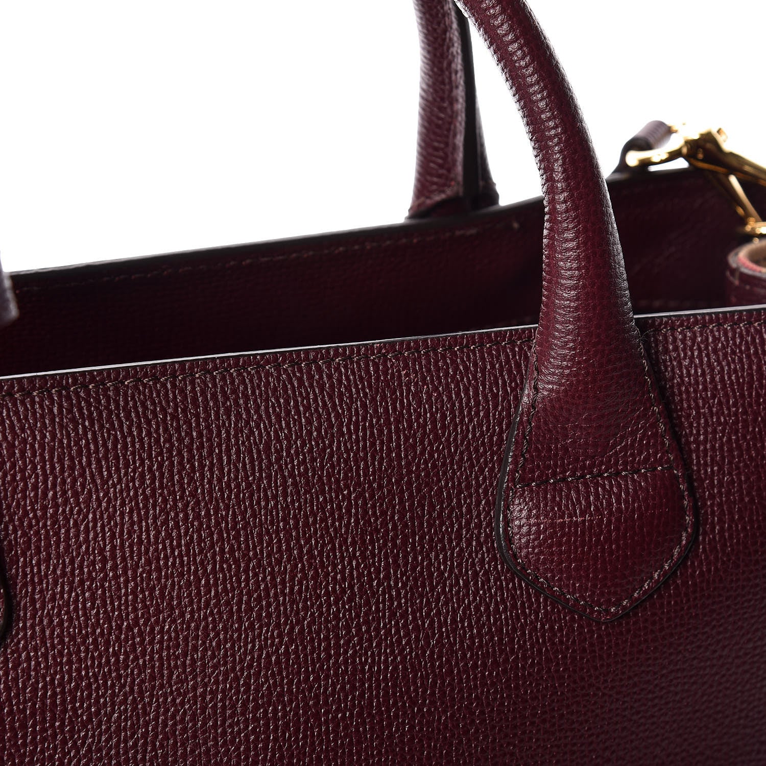 Burberry Grainy Calfskin House Check Medium Banner Tote Elderberry 18 of 29